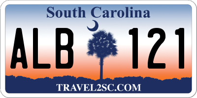 SC license plate ALB121