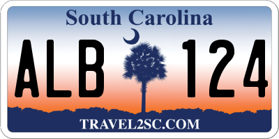 SC license plate ALB124