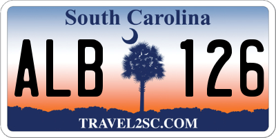 SC license plate ALB126