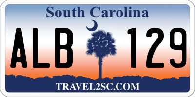 SC license plate ALB129