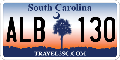 SC license plate ALB130