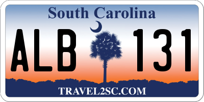 SC license plate ALB131