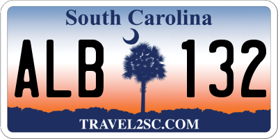 SC license plate ALB132