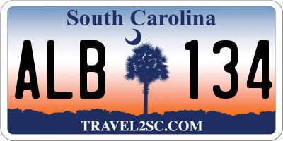 SC license plate ALB134