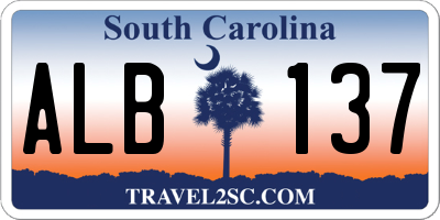 SC license plate ALB137