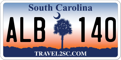 SC license plate ALB140