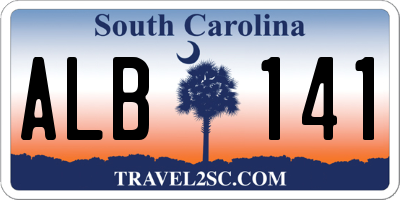SC license plate ALB141