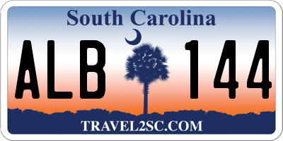 SC license plate ALB144