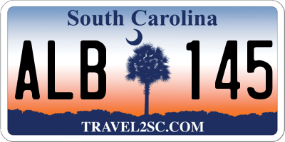 SC license plate ALB145