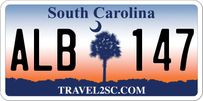 SC license plate ALB147