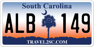 SC license plate ALB149