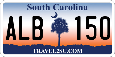 SC license plate ALB150