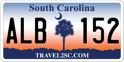 SC license plate ALB152