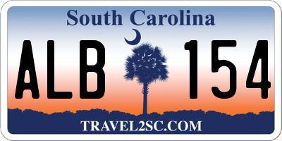 SC license plate ALB154