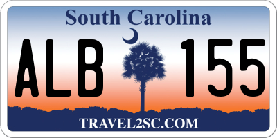 SC license plate ALB155