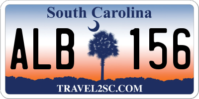 SC license plate ALB156