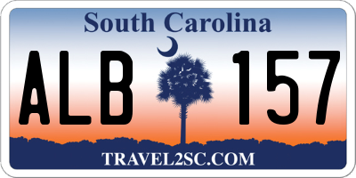 SC license plate ALB157