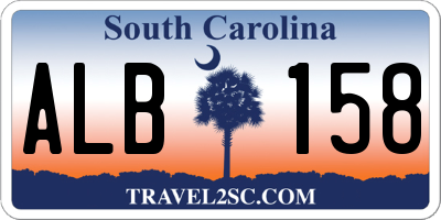 SC license plate ALB158