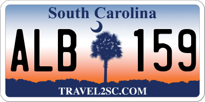 SC license plate ALB159