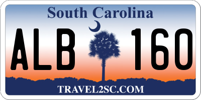 SC license plate ALB160