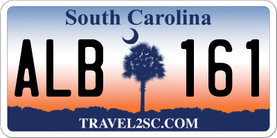 SC license plate ALB161