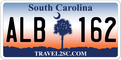 SC license plate ALB162