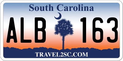 SC license plate ALB163