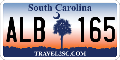 SC license plate ALB165