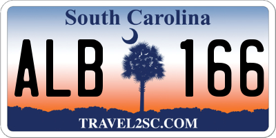 SC license plate ALB166