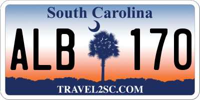 SC license plate ALB170