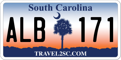 SC license plate ALB171