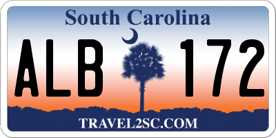 SC license plate ALB172