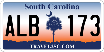 SC license plate ALB173