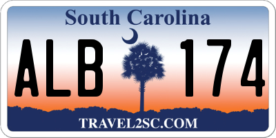 SC license plate ALB174