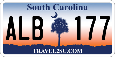 SC license plate ALB177