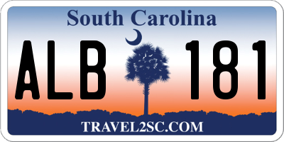 SC license plate ALB181