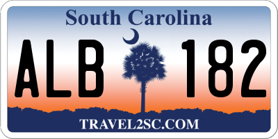 SC license plate ALB182