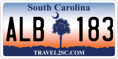 SC license plate ALB183