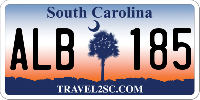 SC license plate ALB185