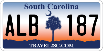 SC license plate ALB187