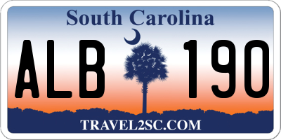SC license plate ALB190