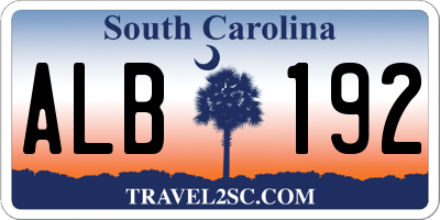 SC license plate ALB192