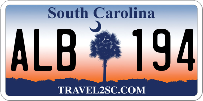 SC license plate ALB194
