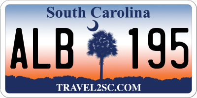 SC license plate ALB195