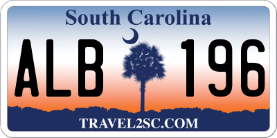 SC license plate ALB196