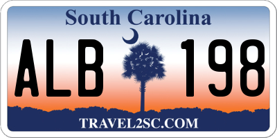 SC license plate ALB198