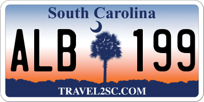 SC license plate ALB199