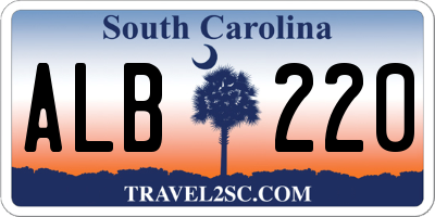 SC license plate ALB220