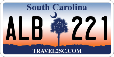 SC license plate ALB221