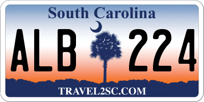 SC license plate ALB224